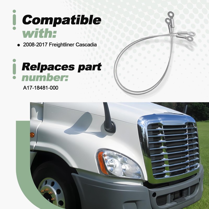 2 PCS Hood Stay Stop Control Cable Set Compatible with