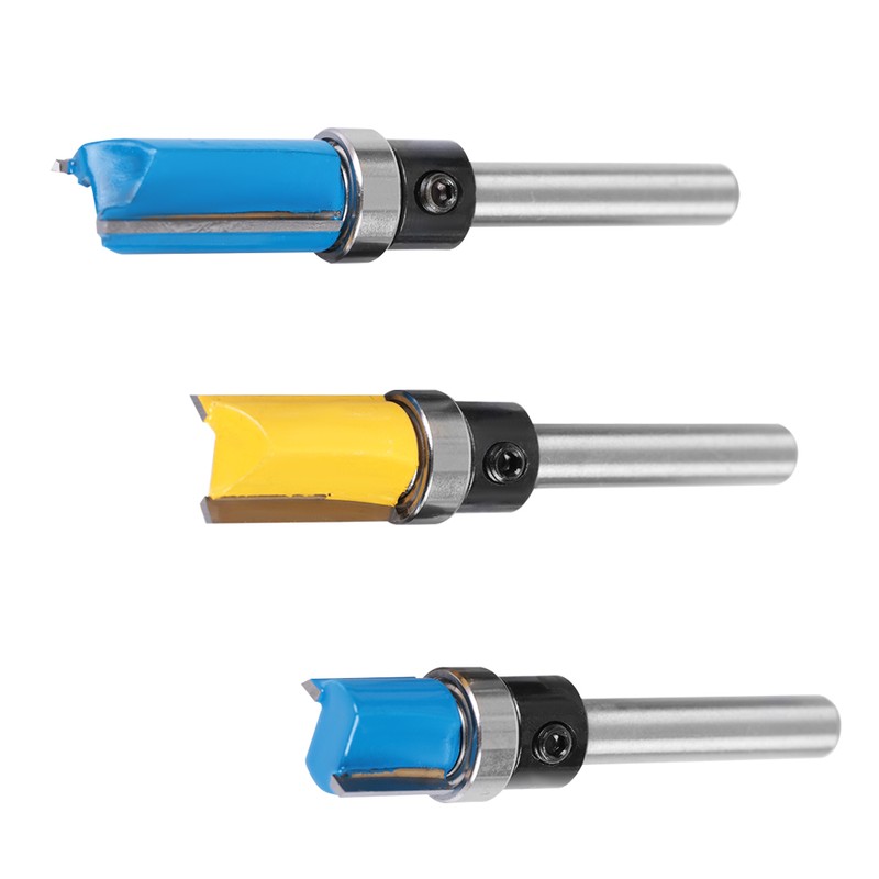 3pcs Woodworking Cutter Milling 1/4" Shank Edge Trimming Slotting Router