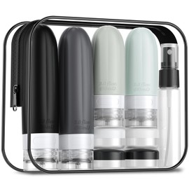 Mrsdry Travel Bottle, 2024 Model Travel Set, Easy to Understand at a Glance, Refill Bottle, Portable, Convenient for Travel, Business Trips, Shampoo Bottle, Storage Pouch Included, Brush, Set of 16