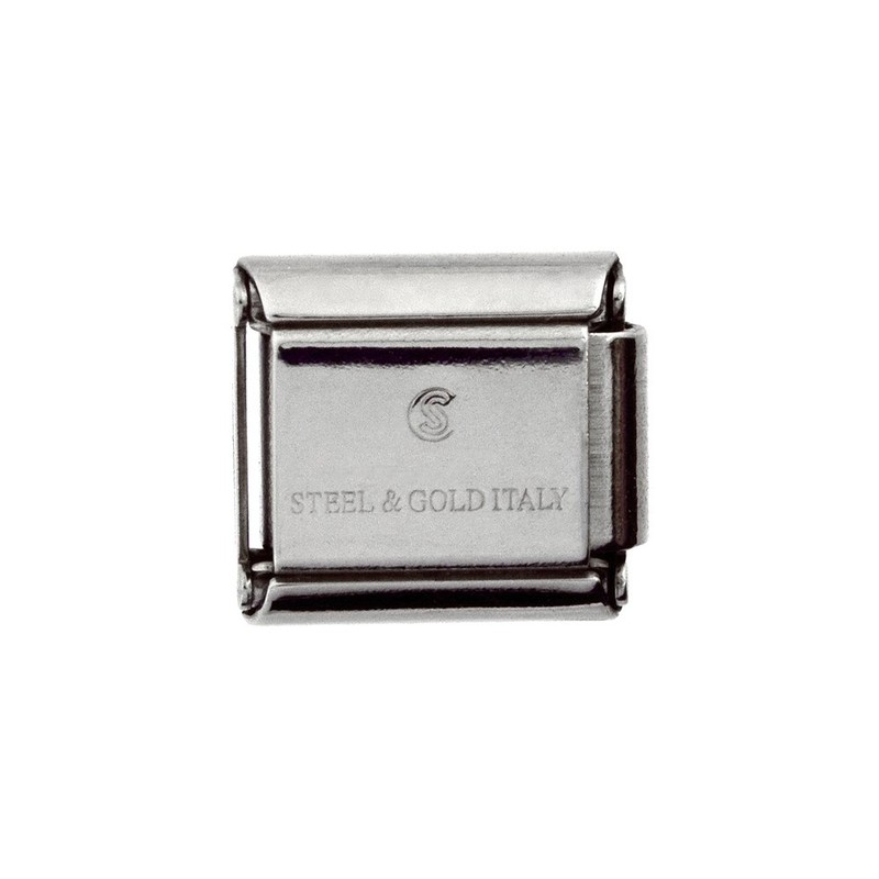 Sabrina Silver Stainless Steel 18k Gold Pear Charm for Italian