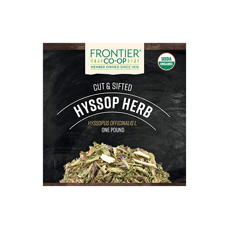 Frontier Co-op Organic Hyssop Herb, 1lb Bulk Bag, Cut and