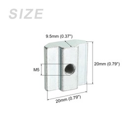 METALLIXITY 12 Piece Slide-In T Nuts (M5 Thread) for 4040 Series Aluminum Extruded Profiles Carbon Steel T-Slot Nut Fasteners