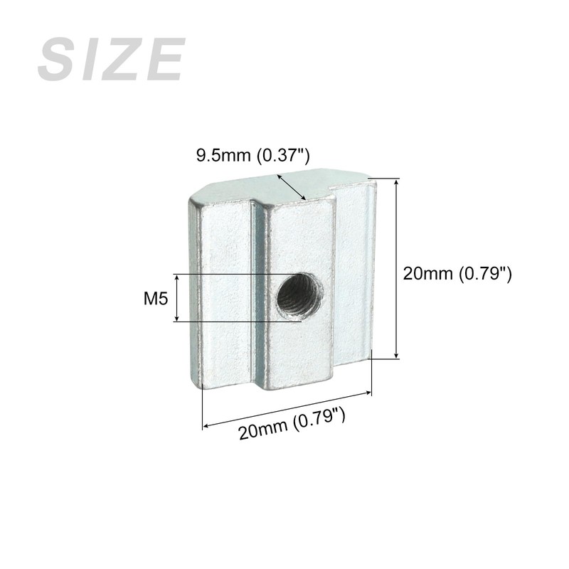 METALLIXITY 12 Piece Slide-In T Nuts (M5 Thread) for 4040