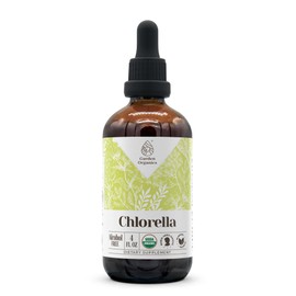 Chlorella USDA Organic Alcohol-Free Extract | Dietary Supplement, High-Potency Tincture | Natural Certified Organic Chlorella pyrenoidosa Dried Herb (4 oz)