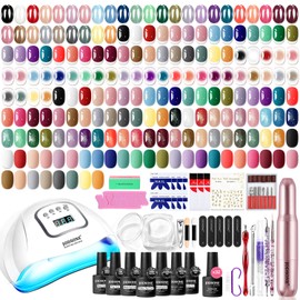32 Colors Gel Nail Polish Kit & U V light Nail Drill Beginner Set