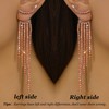Orange Rhinestone Tassel Earrings for Women Sparkly Prom Dangle Earrings