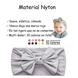 MARIA D 10 Piezas diademas de nailon para bebe niña,recién nacidos, lazos para el pelo, accesorios para el cabello para bebés, niñas, recién nacidos