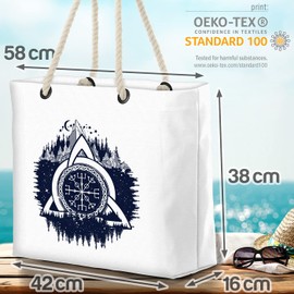 VOID Viking Celtic Crest Beach Bag Shopper 58 x 38 x 16 cm 23L XXL Shopping Bag Travel Bag Beach Bag, multicoloured, Casual