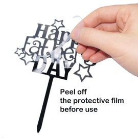 Decoración para tartas con texto en inglés "Happy Father's Day", 8 unidades, color dorado y negro, para decoración de tartas del día del padre