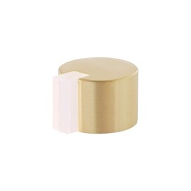 EVI - Tope de puerta de latón para puerta, cierre adhesivo, goma protectora blanca, tapón de puerta de 1.1 x 0.79 pulgadas