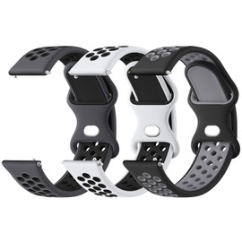 20mm 22mm Silicone Watch Bands Quick Release Replacement Wristband, Soft Silicone Rubber Sport Watch Strap for Women Men (Gray/Black+Black/Gray+White/Black, 22mm)