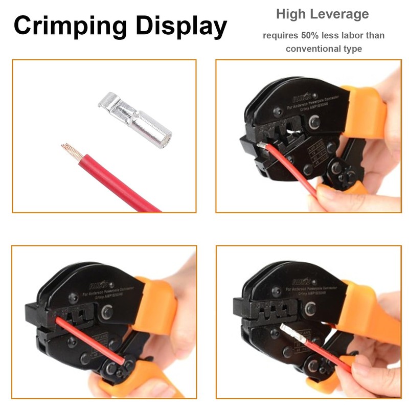 Tnisesm Wire Connector Crimping Tool for 15, 30 and 45