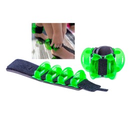 Aqualogix - Juego de aletas híbrida de entrenamiento acuático de baja resistencia - Verde | Puños acuáticos | Guía de inicio rápido | Pesas de agua para piernas | Aqua aeróbic, HIIT y entrenamiento de