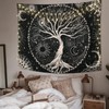 Betylifoy Tree of Life Tapestry Moon and Sun Black Wall