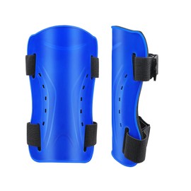 TRADERPLUS Soccer Shin Guards with Breathable EVA Cushion, Adjustable Stra (Blue)