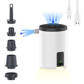 Portable air Pump for inflatables, Mini Air Pump with 1600 mAh Battery & Camping Light USB Rechargeable to Quickly Inflate Deflate for Pool Floats, Air Bed, Swimming Ring, Vacuum Storage Bags