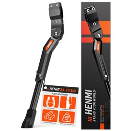 HENMI Bicycle Stand 24-29 Inch Plus, Rear Stand Non-Slip Side Stand Bicycle Height Adjustable for Mountain Bike, Trekking Bike, Road Bike, City Bike
