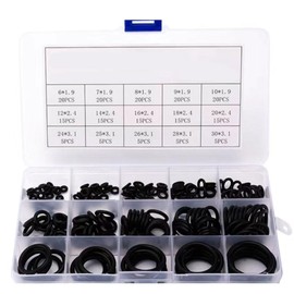 200Pcs O-Rings Kit, 15Size O-Rings Kit Nitrile Rubber Oring, Rubber O Rings for Faucet, Hose, Black Small O Rings Assortment Kits for Car Repair