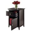Winsome Eugene Accent Table, 18.90"W x 14.96"D x 25"H, Espresso