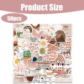 50 Inspirational Vintage Stickers for Women, Adults, Children, Teenagers, Teachers, Bohemian Motivational Aesthetic Stickers, Waterproof Vintage Vinyl Stickers