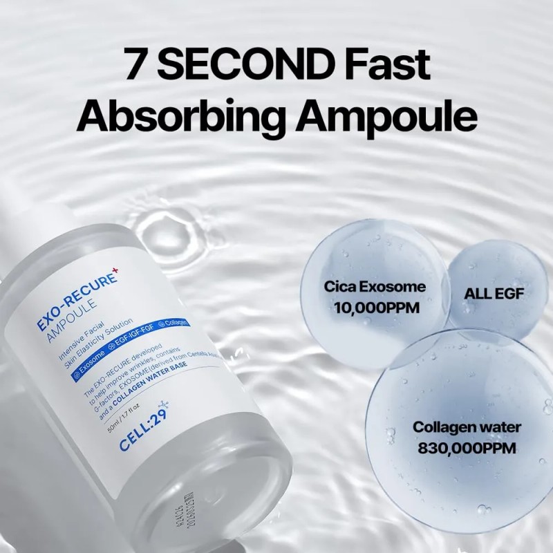 Exo-recure Ampolla Exosoma 10,000 Ppm Colágeno Agua Absorció