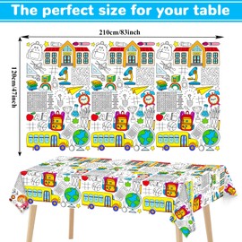 Qyeahkj Giant Coloring Poster Back to Coloring Posters for Jumbo Coloring Table Cloth Coloring Table Cover Large Welcome Back to Wall Banner Party Decoration Game Supplies
