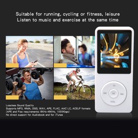 MP3 Player MP4 Player, MP3 Music Player with Speaker FM Radio Earphone, Portable HiFi Lossless Sound MP3 Mini Music Player Voice Recorder, Gifts (White)