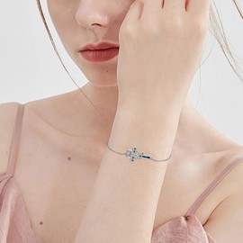 YAFEINI Ankh Bracelet Sterling Silver Abalone Shell Egyptian Mother's Day Jewelry for Women Mom