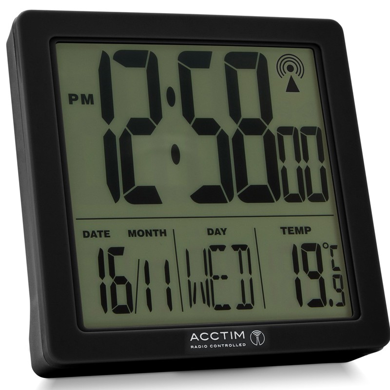 Acctim Varsity Digital Alarm Clock Radio Controlled Crescendo Alarm Date