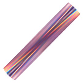 TECKWRAP Soft Metallic Holographic Heat Transfer Film Roll - Shiny Rainbow HTV Iron-On Film Chrome Flex Film 152 cm x 30 cm (Rose Gold)