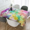 TKS MITLAN Tie Dye Tablecloth 60x84 Inch Rectangular Rainbow Splash