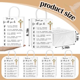 Tenceur 24 Pcs Pastor Appreciation Gifts Bags Christian Thank You Gifts for Men Women Pastor Minister Clergy Church Staff Ministry Appreciation Bag for Birthday Christmas (8.3 x 5.9 x 3.2 Inch, White)
