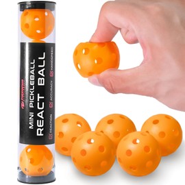PIKKOFUN React Mini Pickleball Training Balls, 5 Pack Small Quiet Training Balls, Practice Aids for Drills, Paddle Control, Warm Up, Focus - Orange
