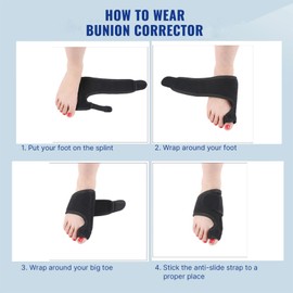 1 pair Bunion Corrector to foot for Women and Men - Orthopedic Bunion Splint & Big Toe Spacers for Hallux Valgus - Toe Separators & Corrector for Bunion Relief - Day & Overnight Support(1pair)