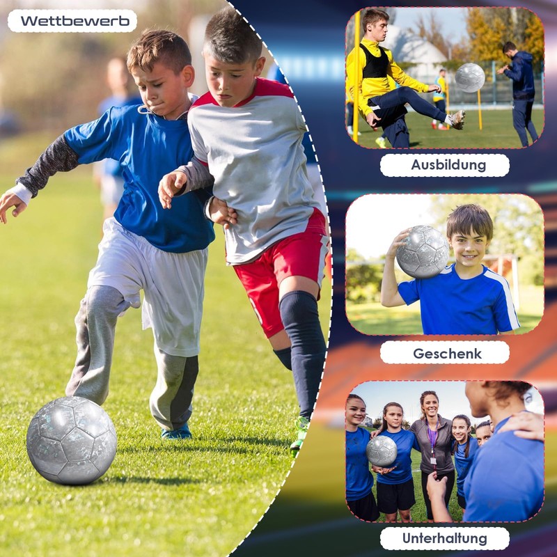 pwavum Football, Children's Unisex Professional Football, Size 5, Thick Explosion-Proof