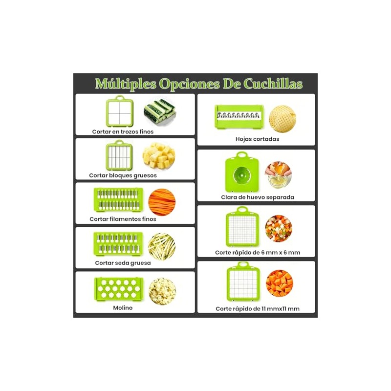 Picador de Verduras, Cortador de Verduras 13 en 1, para