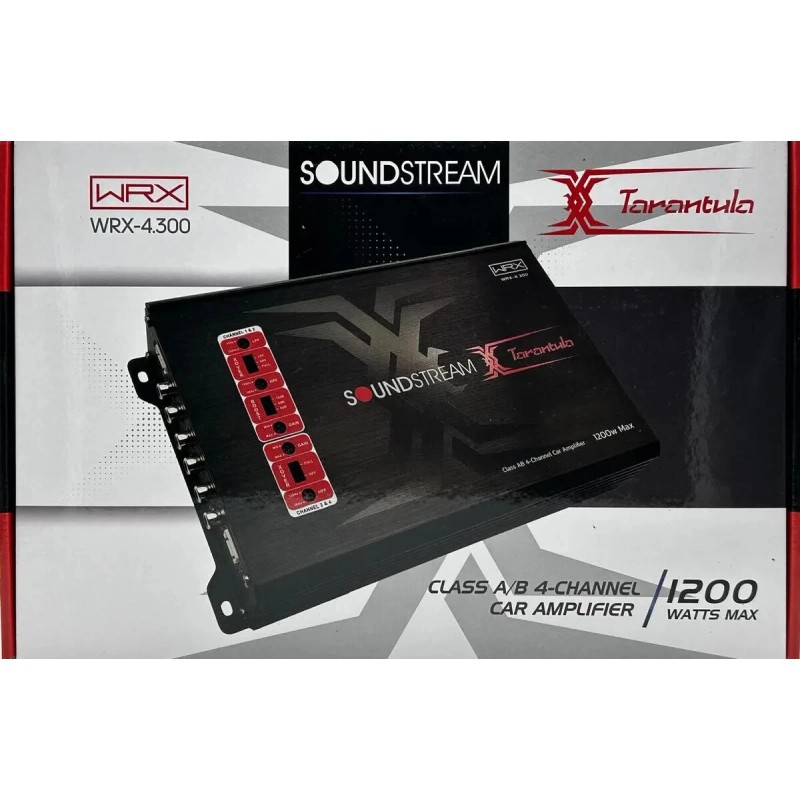 Soundstream WRX-4.300 Tarantula compact 4-Channel Class AB 1200W Car Amplifier