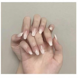 Nature's Farmer Nail Tips 24p PD233 Nail Art Nail Color Aesthetic Design Supplies Nail Ballet White Gradient / 네이처스 파머 네일팁 24p PD233 네일아트 손톱 컬러 미적 감각 디자인 용품 네일 발레화이트그라데이션