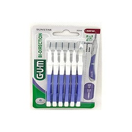 GUM BI-Direction ISO 0 Interdental Brush for Rear Teeth Cleaning, Diameter 0.6 mm, Pack of 6
