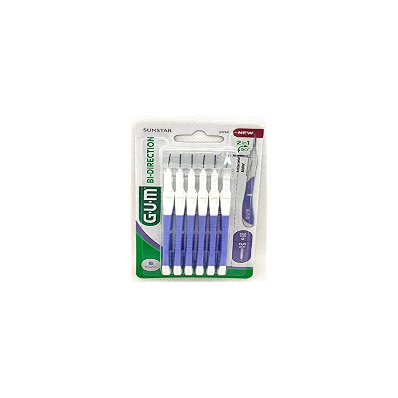 GUM BI-Direction ISO 0 Interdental Brush for Rear Teeth Cleaning,