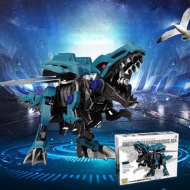 Dinosaur Assembly Toy Fun Educational Electric Assembly Tyrannosaurus Rex Dinosaur Building Toy for Boys and Girls Electric Assembly Tyrannosaurus Rex Blue