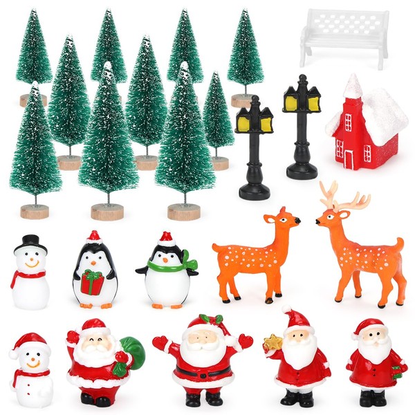 Christmas decoration figures, miniature Christmas figures, Christmas mini figures, small snowman figures for crafting snow globes, resin figures for crafts and table decoration.