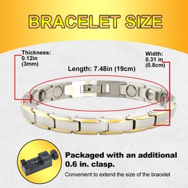 HAQI Powerful Magnetic Bracelet for Men and Women,3500 Gauss Strong Magnets Bracelet with Gift Box & Removal Tool (Women)