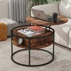 HOJINLINERO Round Lift Top Coffee Table,Coffee Tables Living Room,Black Coffee