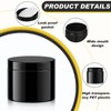 24 Pack 12 oz Black Plastic Jars with Black Lids,