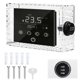 Caja de Bloqueo de Termostato con Cerradura de Combinación, Grandes Protector de Termostato Transparente para Termostato en la Pared, Cubierta de Termostato Transparente para 6.1x4.4 in Menos