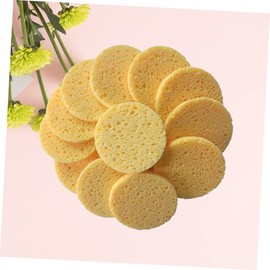 Gatuida 50pcs Natural Cellulose Facial Cleansing Sponges Round Makeup Remover Super-Soft Exfoliating Tools for Daily Face Care and Deep Pore Cleansing