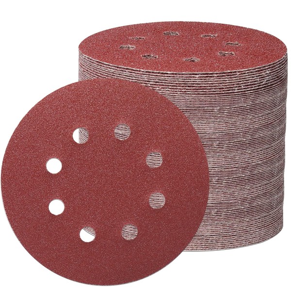 Pack of 70 Sandpaper 125 mm Velcro Sanding Discs Round