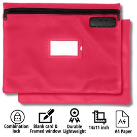 Pink Notary Bag | 14x11 inch | Locking Zipper Case for Notary Kit, Stamp, Embosser, Ink Pad, and Valuables