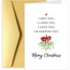 Romantic Christmas Card for Him Her, I Love You Poem